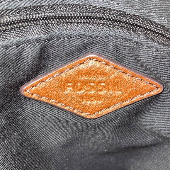 Fossil Women’s White/Black Polka Dot With Brown Handles Duffel Satchel Tote - Picture 9 of 12